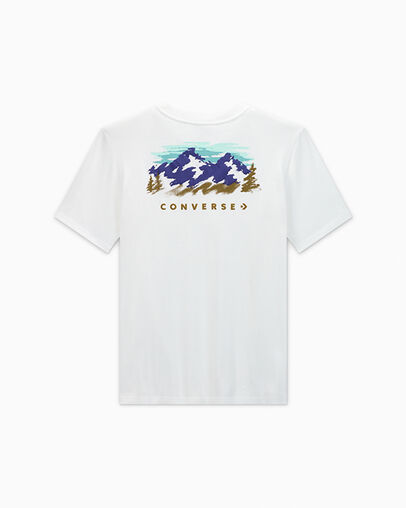 Abstract Mountain T-Shirt White, Back View