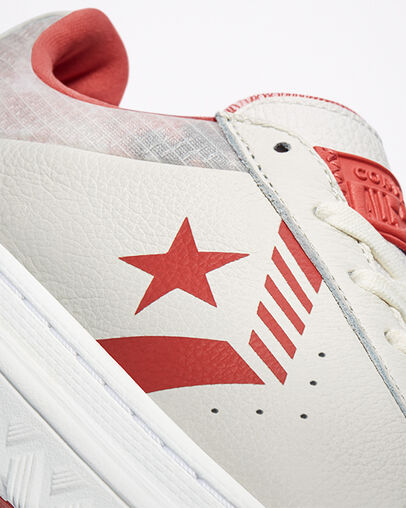 Pro Leather X2 Washed Florals Egret/Terracotta Pink/White, Detail Angle View