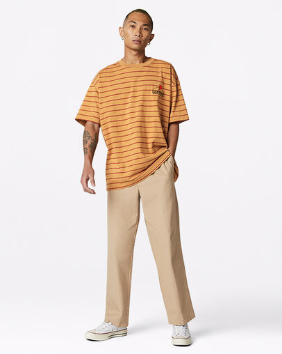 T-shirt &agrave; manches courtes et &agrave; rayures Hybrid World Bl&eacute;, Full Body View