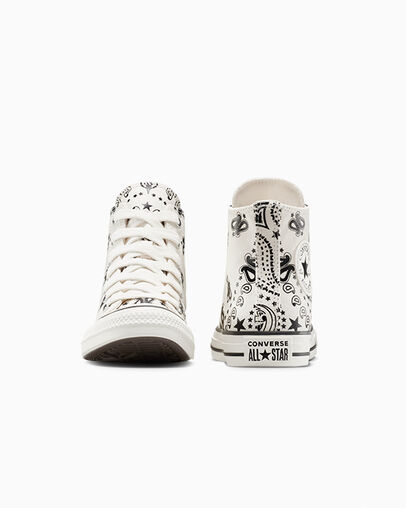Chuck Taylor All Star Paisley Garza/Negro/Garza, Heel View