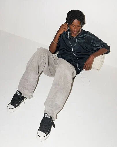 Chuck Taylor Throwback Black/Vintage White/Black, On Foot Shot 2