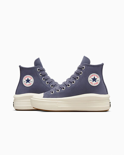 Chuck Taylor All Star Move Platform Suede Lavender Ash/Egret, Detail Angle View