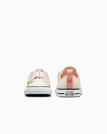 Chuck Taylor All Star Easy-On Butterflies Egret/Soft Peach/Pink Phase, Heel View