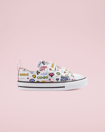 Chuck Taylor All Star Easy-On Gamer White/Black/Bold Pink, Outer Side View