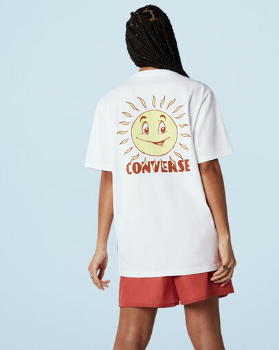 Summer Sun Short Sleeve T-Shirt White, Back View