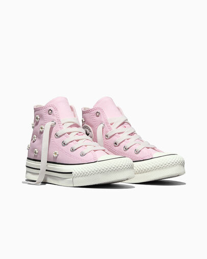 Chuck Taylor All Star Lift Platform Beaded New Found Bloom/Vintage White, Top and Side View