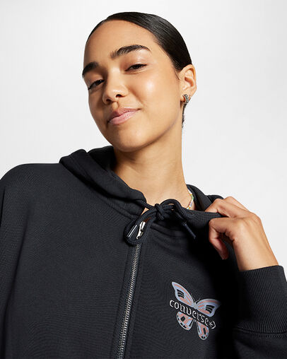 Blooming Full-Zip Hoodie Nightfall Grey, Detail View