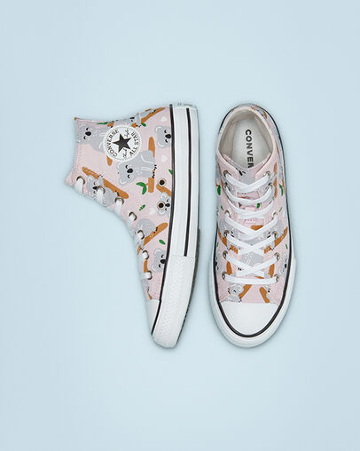 Explore Nature Chuck Taylor All Star Espuma rosa/Multicolor/Blanco, Top and Side View