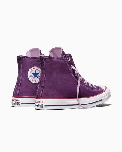 Chuck Taylor All Star Dip Dye Wide Width Dark Purple Dyed, Heel View