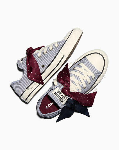 Chuck Taylor All Star Scarf Bow No Shade Grey/Vintage White/Egret, Angled View