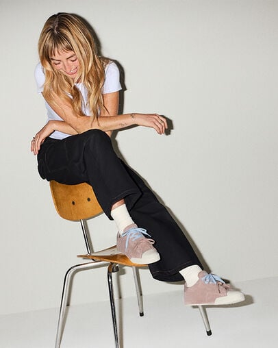 Chuck Taylor Lo Color Pop Dried Earth/Clear Skies/Egret, On Foot Shot 1