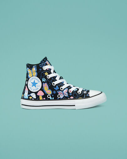 Chuck Taylor All Star Butterfly Black/Bleached Cyan/Pink Gaze, Outer Side View