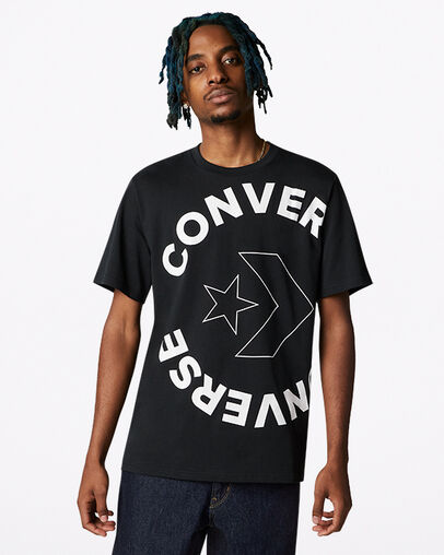T-shirt col ras du cou Icon Play Noir Converse, Front View