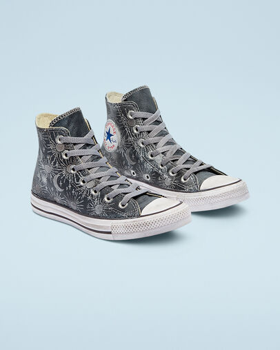 Chuck Taylor All Star Zodiac Leather Black Zodiac, Angled View
