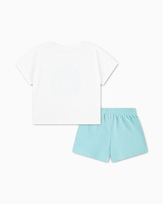 Floral Chuck Patch T-Shirt & Shorts Set Light Dew