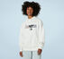 Oversized Logo Fleece Pullover Hoodie Vintage White