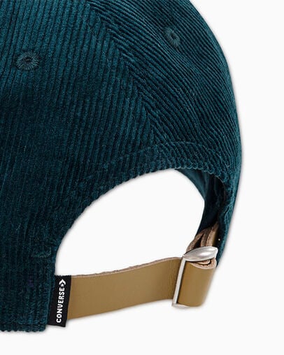 Corduroy Chuck Strapback Hat Jaded Teal, Back View