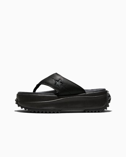 Run Star Sandal Platform Leather Black/Black/Black, Inner Side View