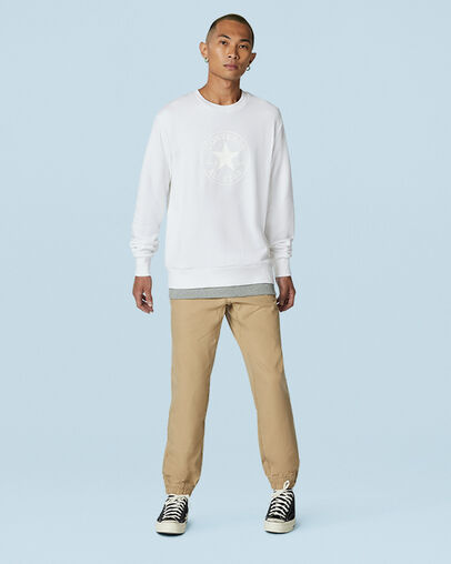Chuck Modern Crew Sweatshirt White, Full Body View