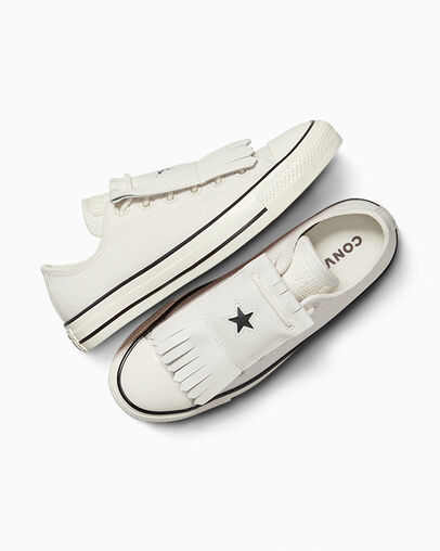 Chuck Taylor All Star Tassels Blanco vintage/Garza/Negro, Angled View