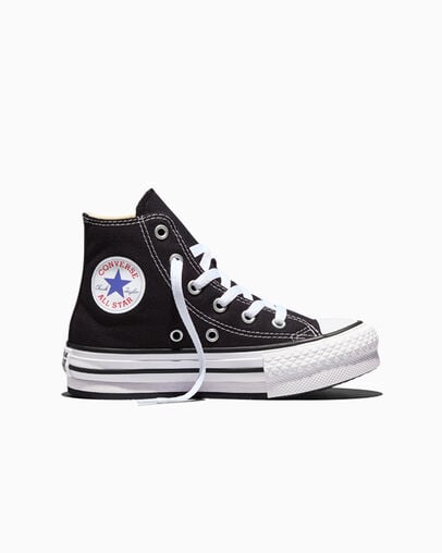 Chuck Taylor All Star Lift Platform Zwart/Wit/Zwart, Outer Side View