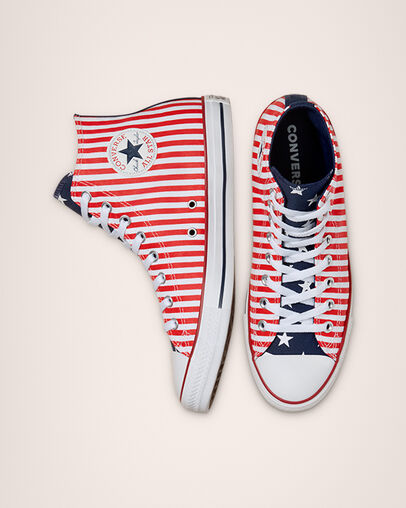 Stars & Stripes Chuck Taylor All Star Wei&szlig;/Midnight Navy/University Red, Top and Side View