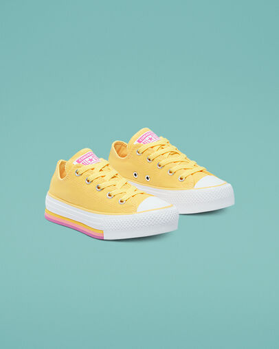 Multicolor sole EVA Platform Chuck Taylor All Star Pulso c&iacute;trico/Blanco, Angled View