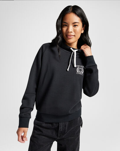 Retro Chuck Taylor Mock Neck Pullover Negro Converse, Front View