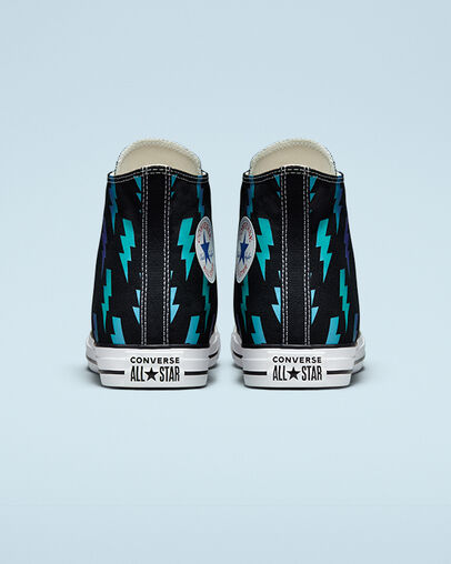 Chuck Taylor All Star Archive Prints Black/Baltic Blue/Washed Teal, Heel View