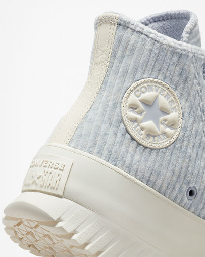 Chuck Taylor All Star Lugged 2.0 Velour Gravel/Egret/Egret, Detail Angle View