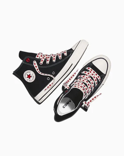 Chuck Taylor All Star Valentine's Day Black/Vintage White/Days Ahead Red, Angled View