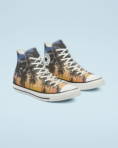 Sunset Palms Chuck Taylor All Star Naranja/Blanco/Negro, Angled View