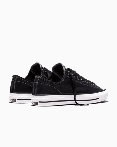 CONS Chuck Taylor All Star Pro Suede Black/Black/White, Heel View