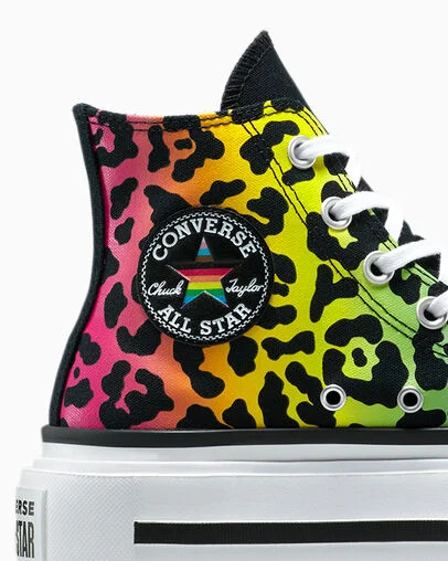 Chuck Taylor All Star Lift Double Stack Platform Pride Fuchsia chaos/Orange confite, Detail Angle View