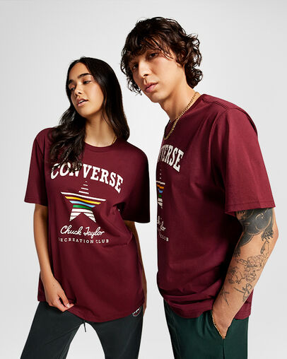 Converse Go-To Chuck Taylor Retro T-Shirt Deep Bordeaux, Front View