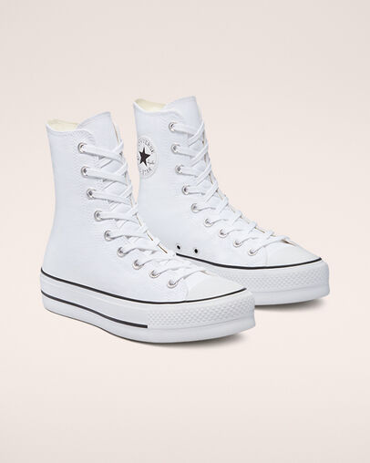 Chuck Taylor All Star Lift Extra High Platform White/White/White, Angled View