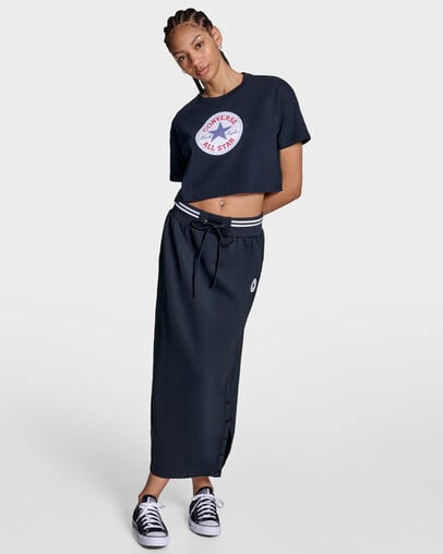 Retro Chuck Taylor Track Skirt Black, Front View