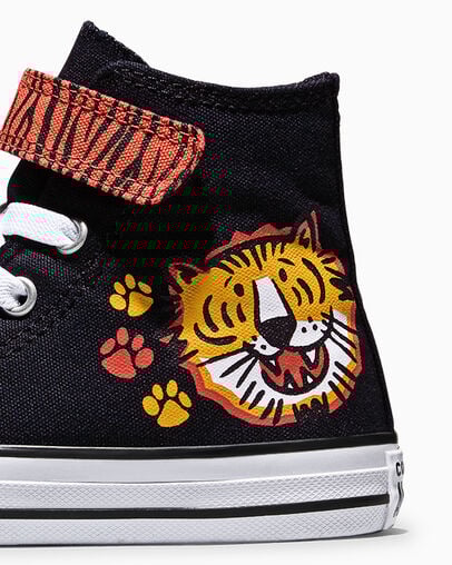 Chuck Taylor All Star Tigers Easy On Black/Gold Palm/White, Detail Angle View