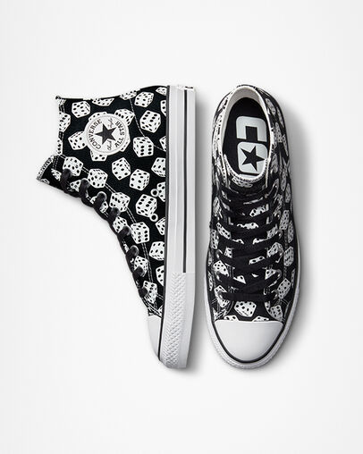 Chuck Taylor All Star Pro Dice Nero/Bianco/Bianco, Top and Side View