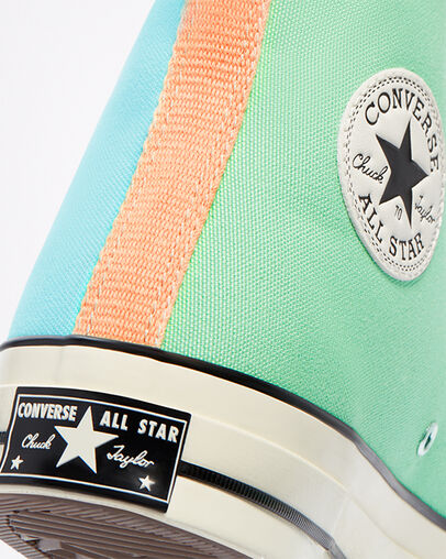 Chuck 70 Tri-Panel Enamel Mint/Cyan Tint, Detail Angle View