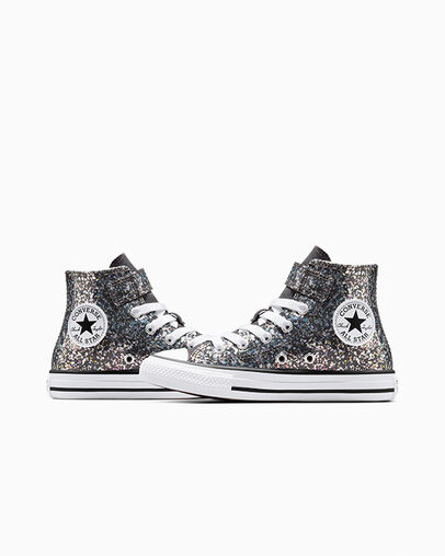 Chuck Taylor All Star Glitter Easy-On Mati&egrave;re noire/Blanc/Noir, Detail Angle View