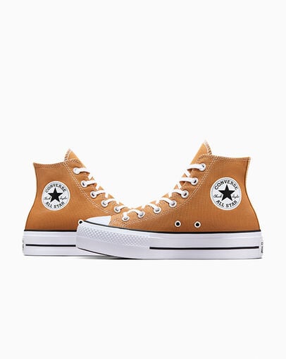 Chuck Taylor All Star Lift Platform Canvas Gingersnap Orange/White/Black, Detail Angle View