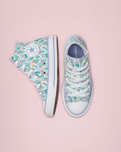 Chuck Taylor All Star Ditsy Floral White/Twilight Pulse, Top and Side View
