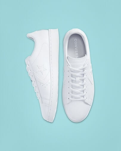 Pro Leather White/White/White, Top and Side View