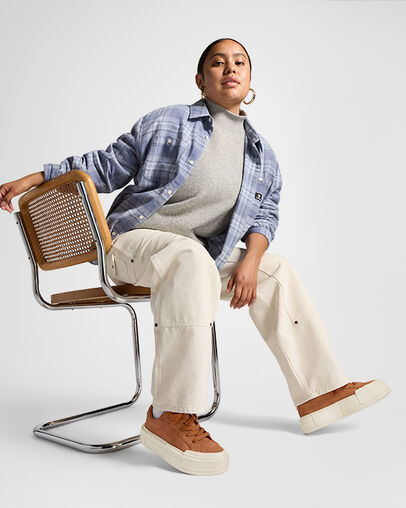 Converse Cruise Suede Warm Tan/Egret/Egret, On Foot Shot 2