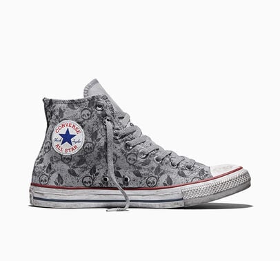 Converse Chuck Taylor All Star Distressed Doodles Skulls Smoke In