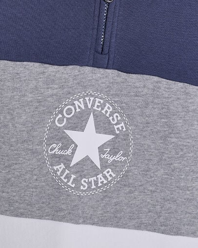 Retro Stripe Relaxed Quarter-Zip Sweatshirt Converse Navy Multi
