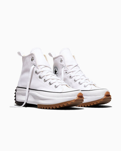 Run Star Hike Platform Canvas White/Black/Gum, Top and Side View