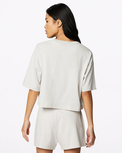 Heathered Cropped T-Shirt Natural Heather, Back View