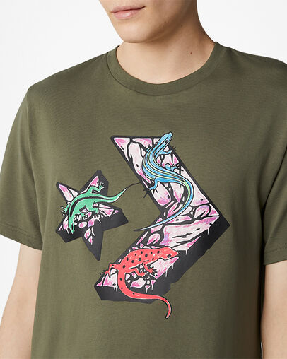 Star Chevron Lizard Graphic T-Shirt Converse Utility, Detail View